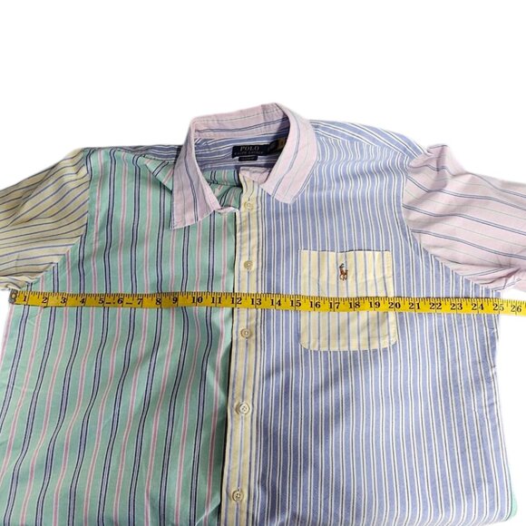 Polo Ralph Lauren Mens Classic Fit,Color Block, Stripe, Button Down SS, Size XL - Picture 6 of 7